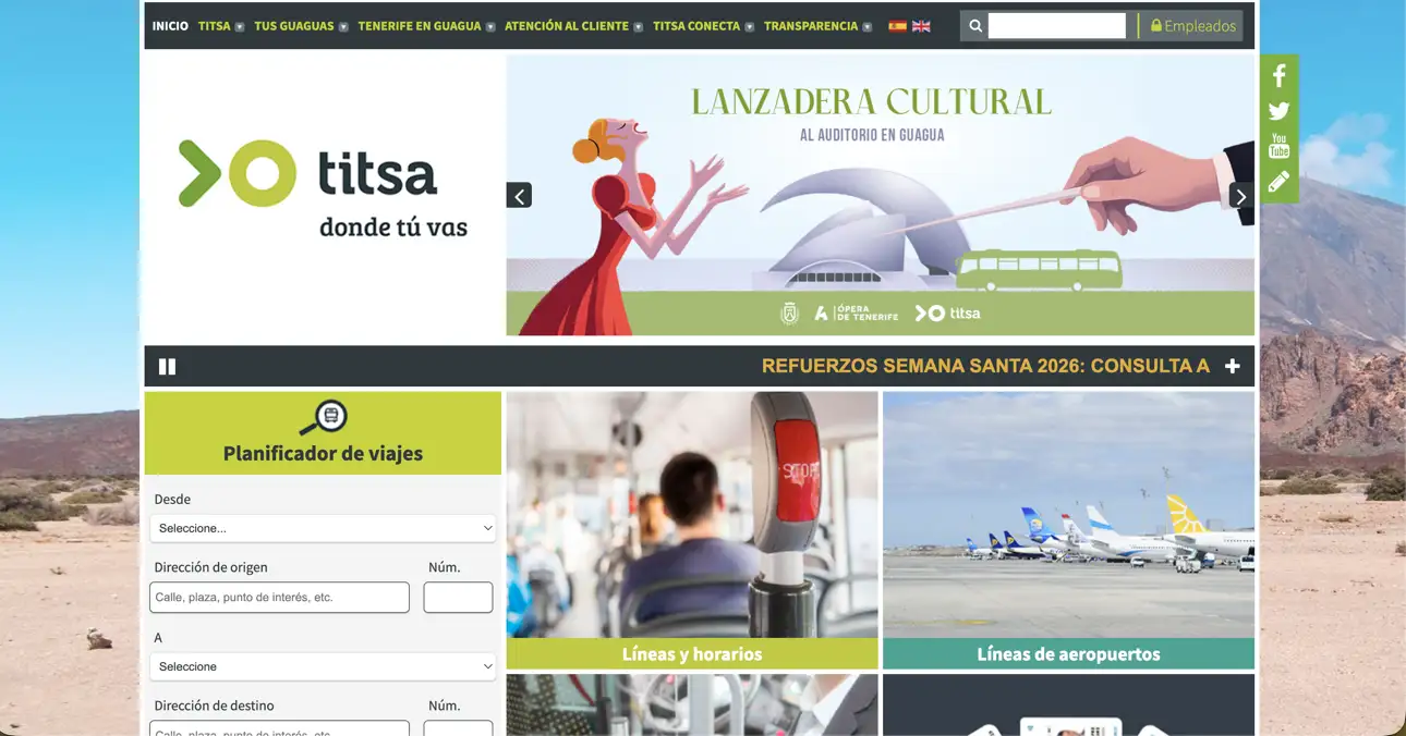 Moverse transporte público en Tenerife con guaguas TITSA